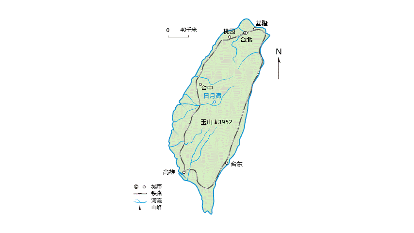 【教学素材】中国台湾岛地图